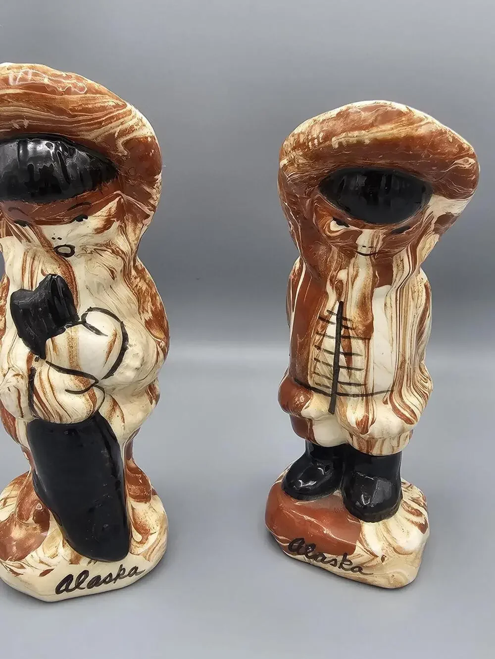 Vintage Alaska Eskimo Salt and Pepper Shakers Ceramic Figurines
